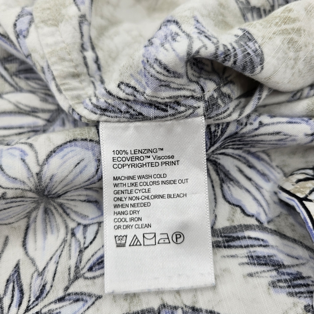 Tommy Bahama Veracruz Cay Hawaiian Shirt White Palm Floral Size 2XL 100% Viscose - Picture 4 of 8